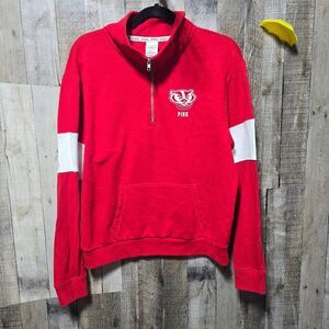 Victoria's Secret PINK Wisconsin Badgers Red Bling Sequin Embellished Sweatshirt